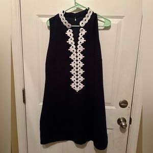 Lilly Pulitzer Callista True Navy Lilly Lace Sleeveless Shift Dress